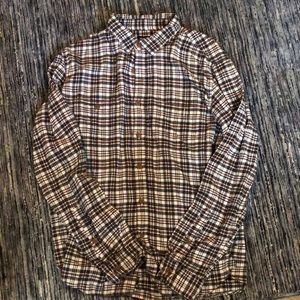 Jcrew Mercantile men’s large , brown plaid flannel